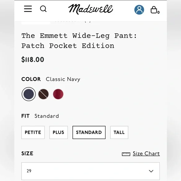 Madewell Navy Blue Emmett Pants - Picture 3 of 12